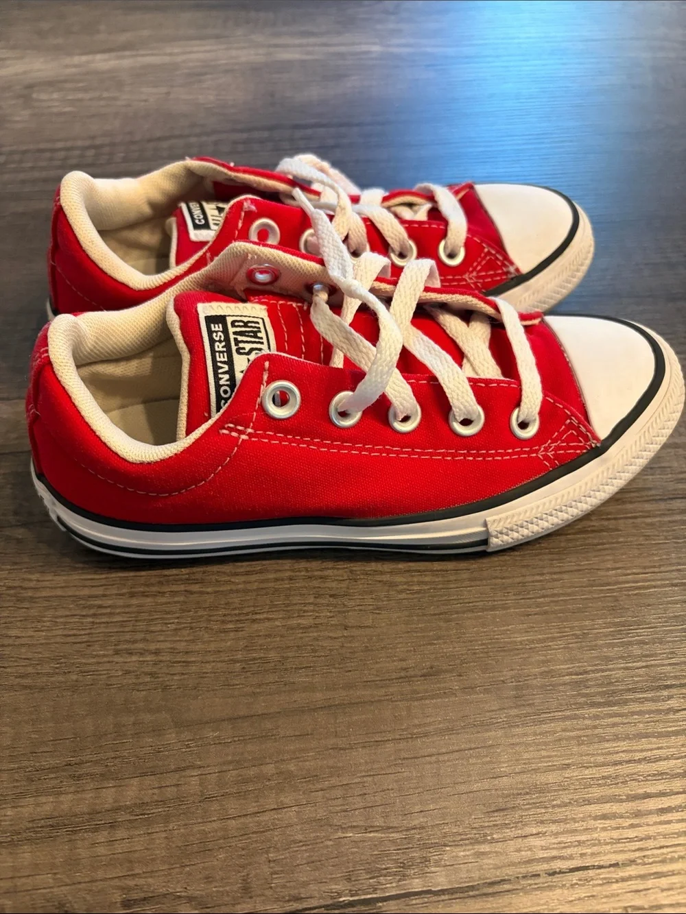 Converse Kids Red Low Top Canvas Sneakers